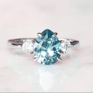 Natural Aquamarine Ring (Size 9)